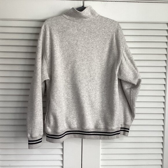 NWT Abercrombie & Fitch Gray  Quarter Zip Pullover Sweatshirt Womens Size S - Picture 3 of 12